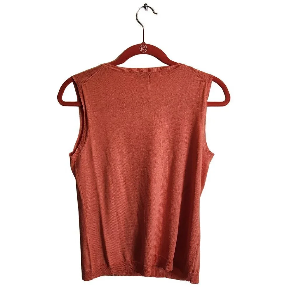 Zume Silk Cashmere Soft Orange Twin Sweater Set Size M